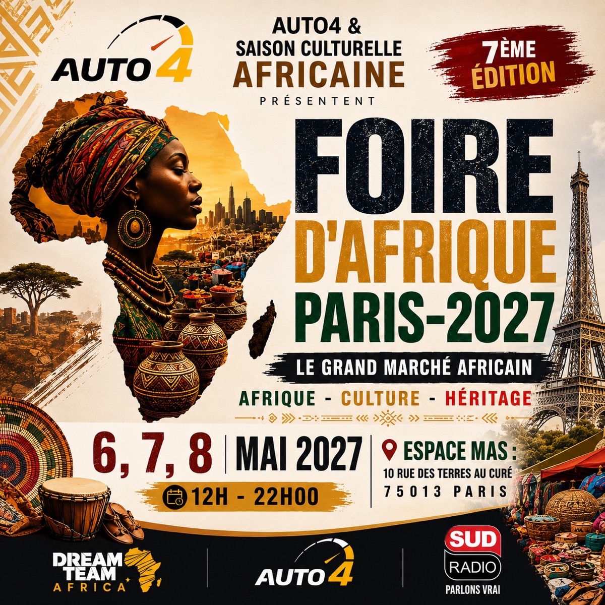 Affiche officielle de la Foire d'Afrique Paris 2027